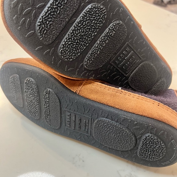 Acorn Brown and Black Suede Slippers - Picture 3 of 6